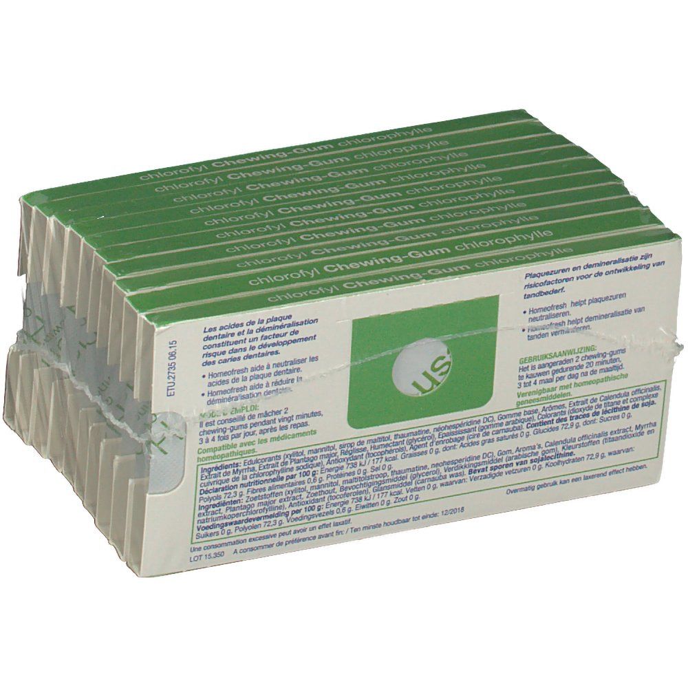 Homeofresh Chew-Gum Bioactivum Chlorophyl Sans Sucre