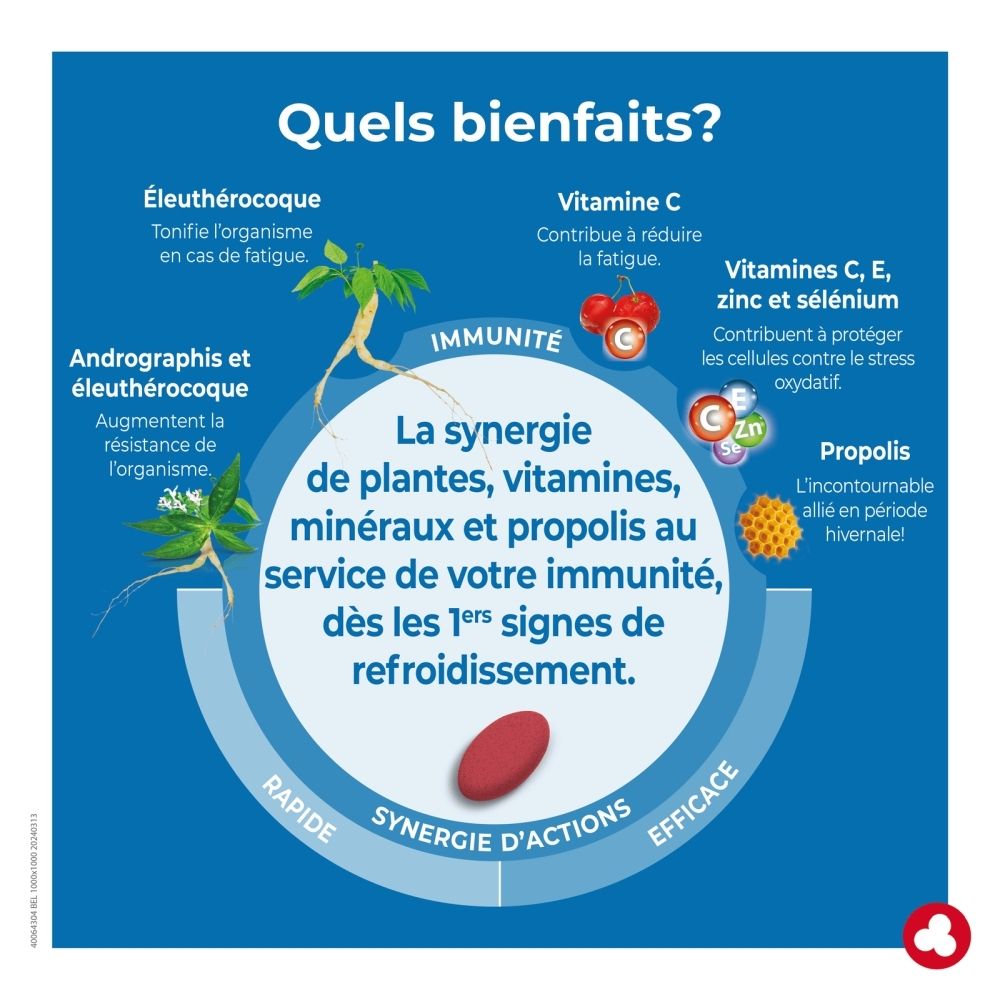 Boîte de Propex Express avec image de prunes, 45 comprimés.