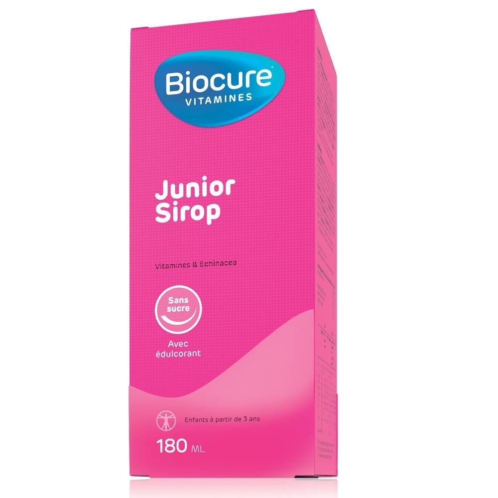Biocure® Junior Sirop - Sans Sucre, Multivitamine, Résistance