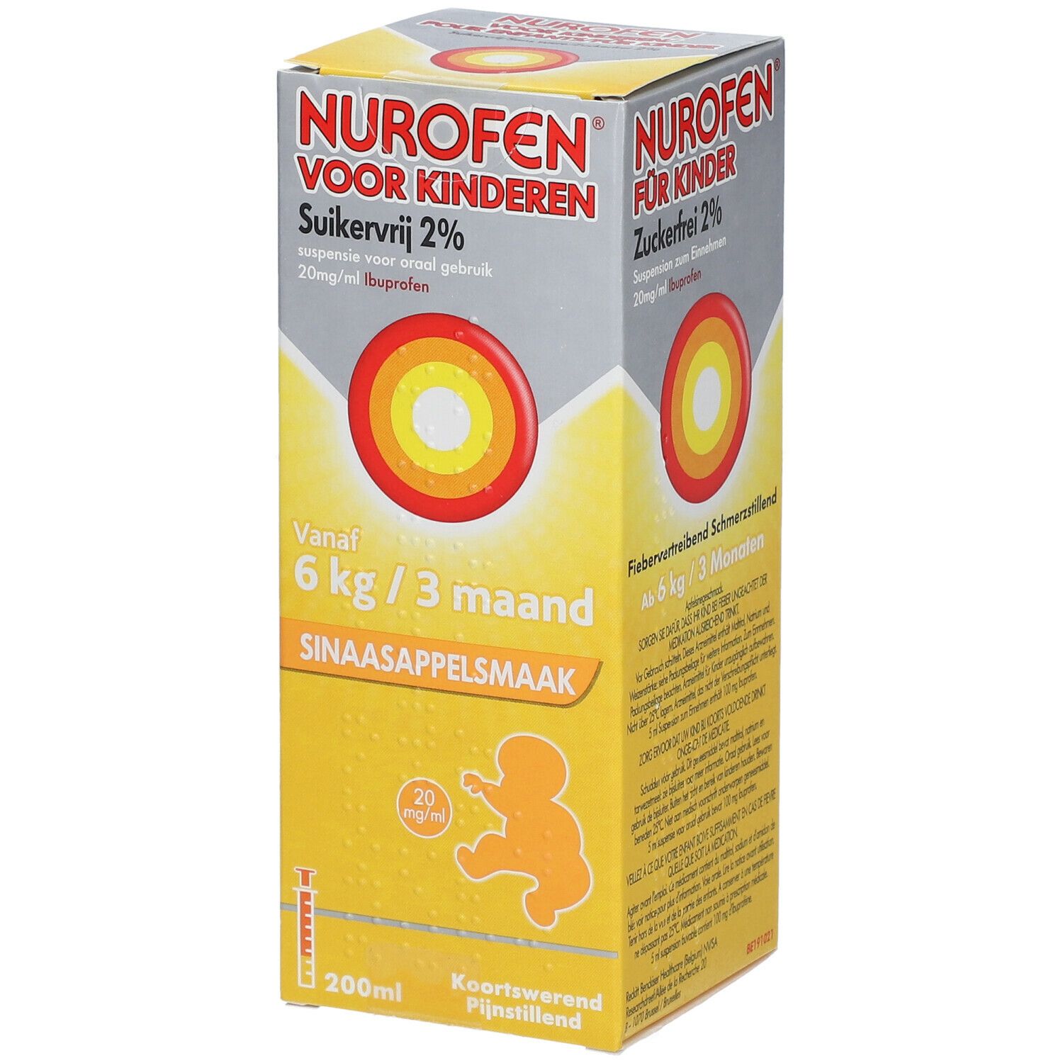 Nurofen Kind Appelsien Suikervrij +3M