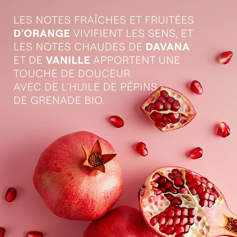 Tube rouge Weleda. Texte: Inspire, Crème de Douche, Grenade. Certifié bio. Contient 200 ml.