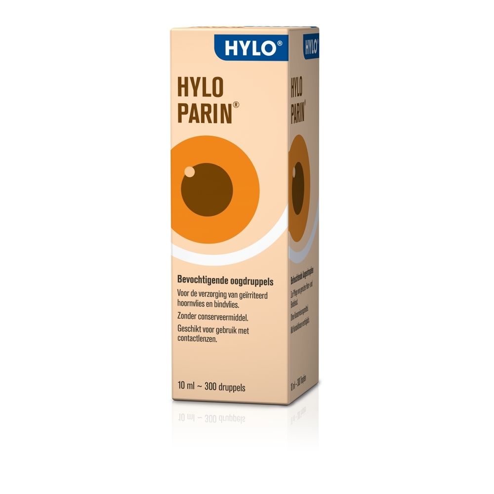 Flesje Hylo-Parin oogdruppels. 10ml. Met hyaluronzuur en heparine.