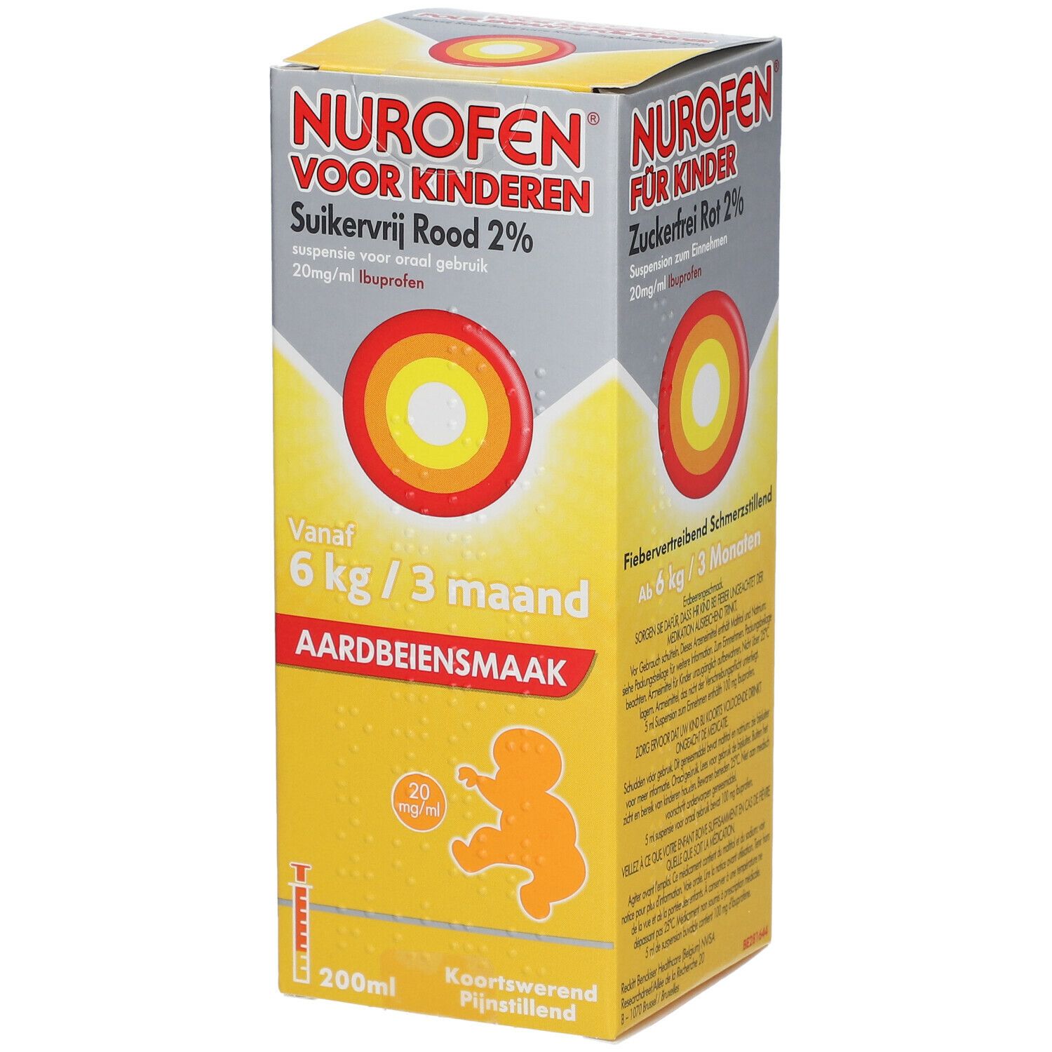 Nurofen Kind Aardbei Suikervrij +3M