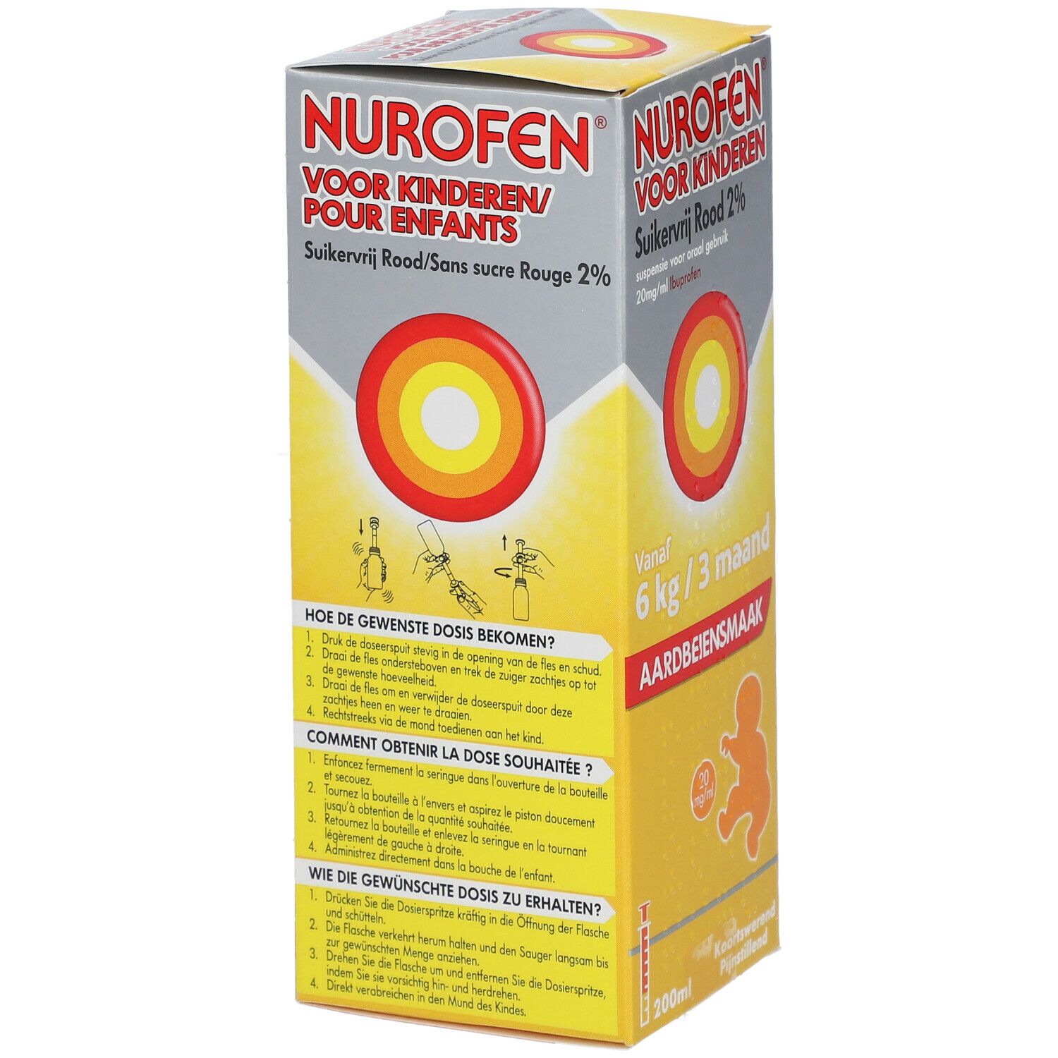 Nurofen Enfant Fraise Sans Sucre +3M