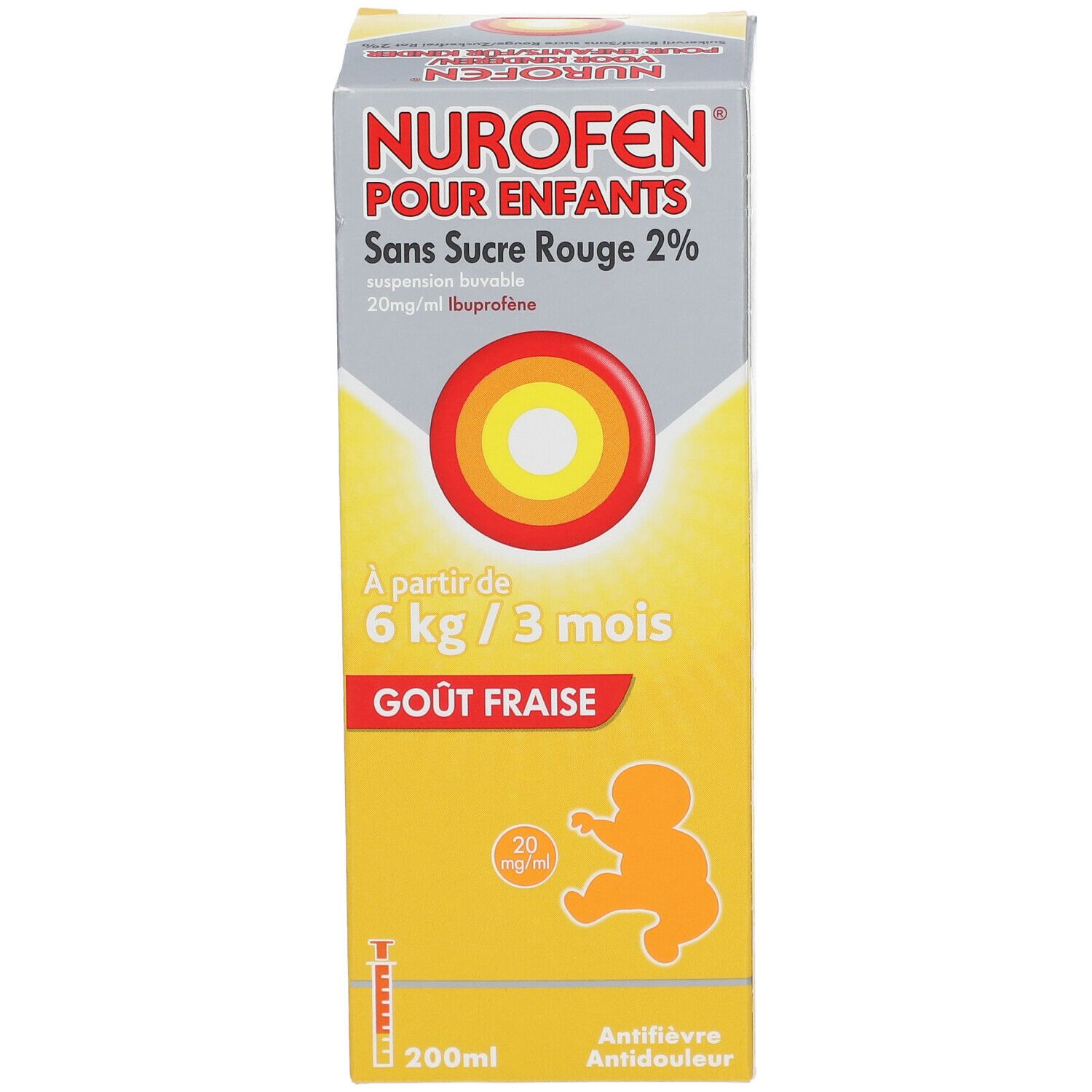 Nurofen Kind Aardbei Suikervrij +3M