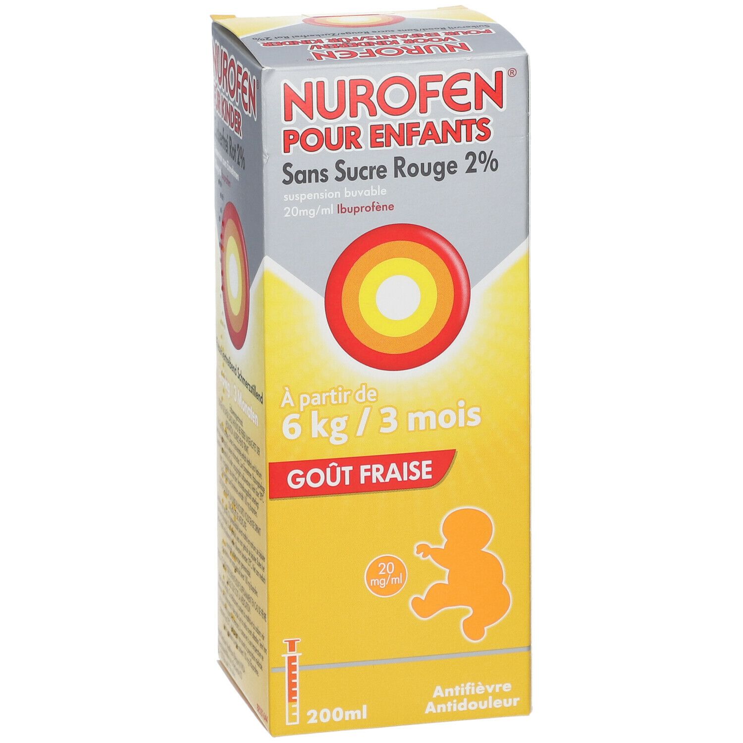 Nurofen Kind Aardbei Suikervrij +3M