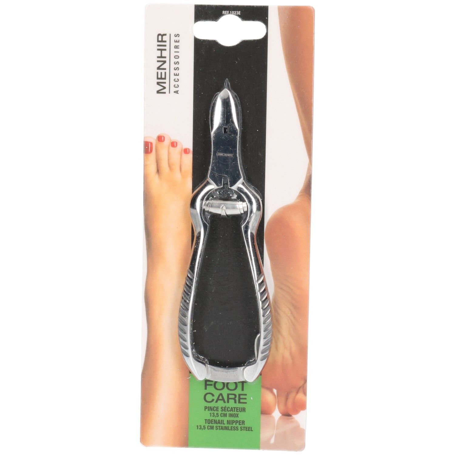 Nageltang, roestvrij. Op blister. Menhir Accessoires. Voetverzorging. 13,5 cm.