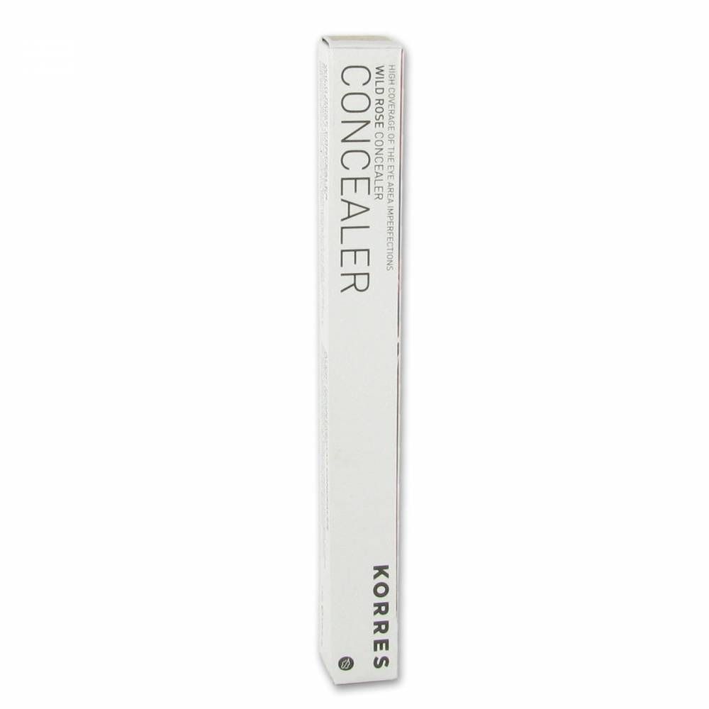 Witte verpakking met product- en merknaam. Opschrift: CONCEALER, KORRES.