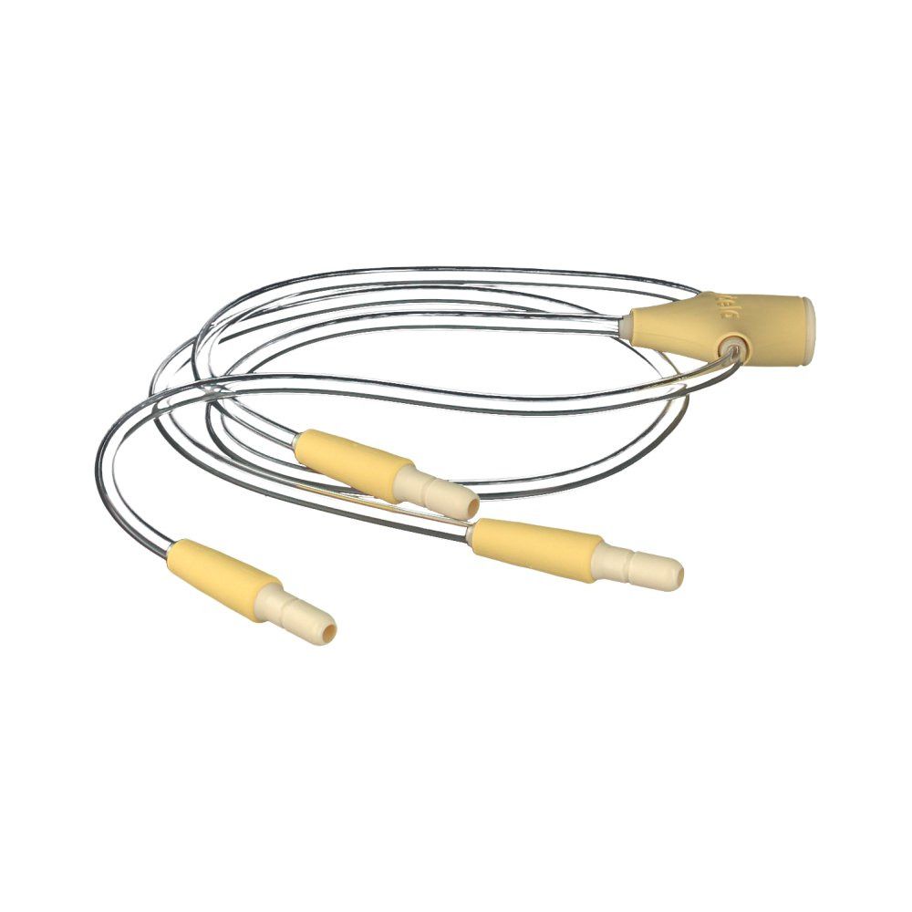 Medela Freestyle Tube PVC. Gele en transparante plastic slangen met drie connectoren.