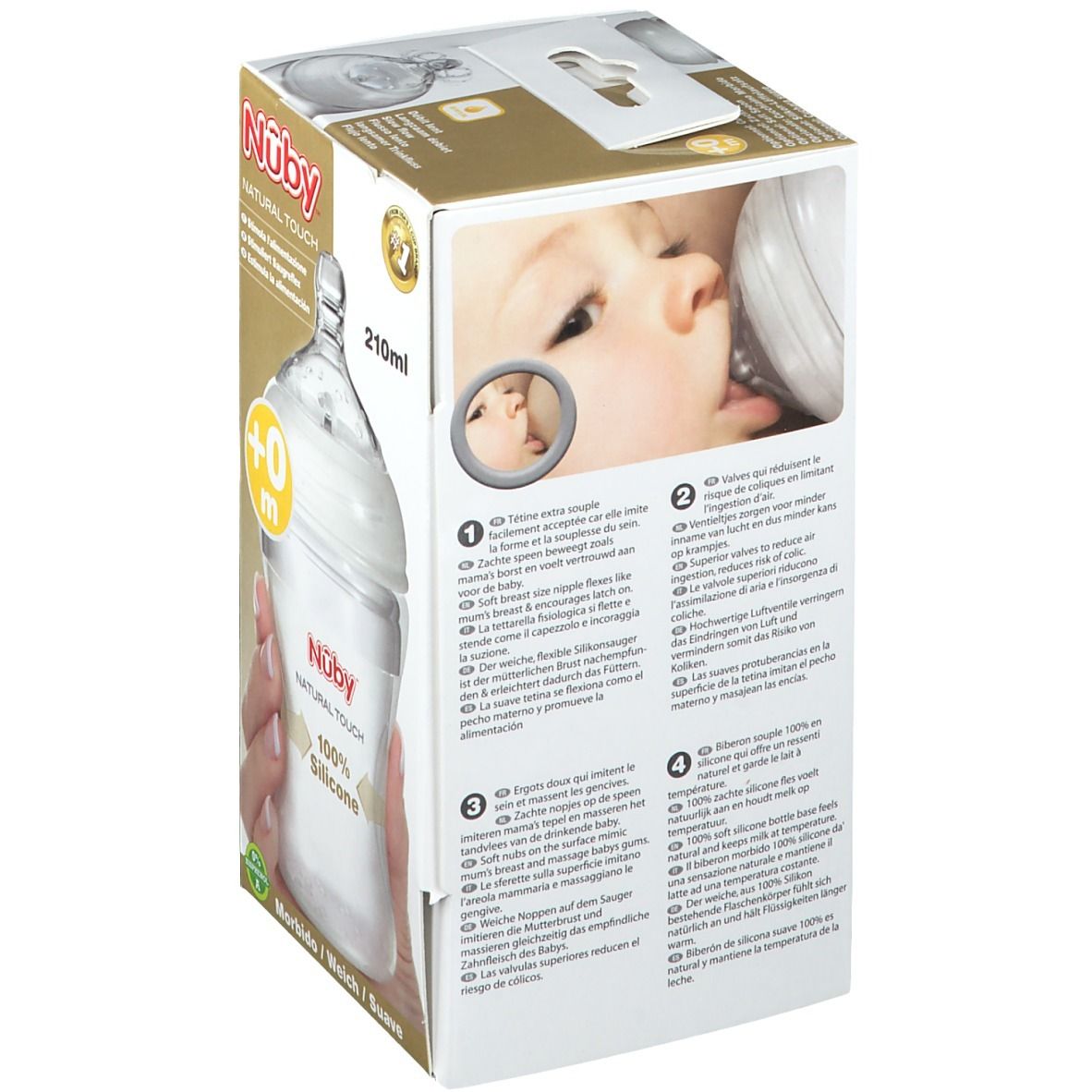 Nûby Natural Touch Zuigfles + SoftFlex™ Slow Flow Zuigspeen 0 Maanden+