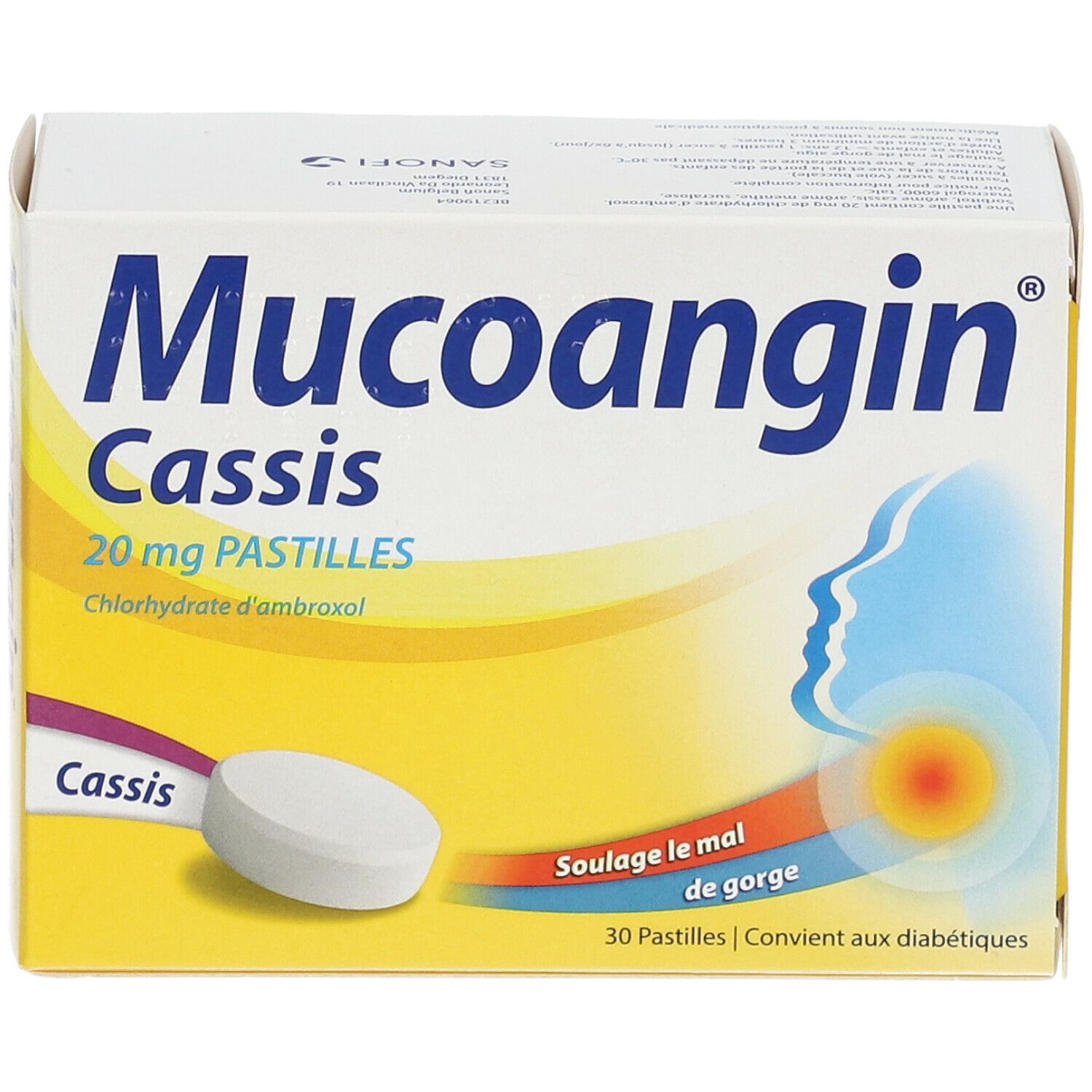 Mucoangin Cassis 20mg - Pour Mal De Gorge