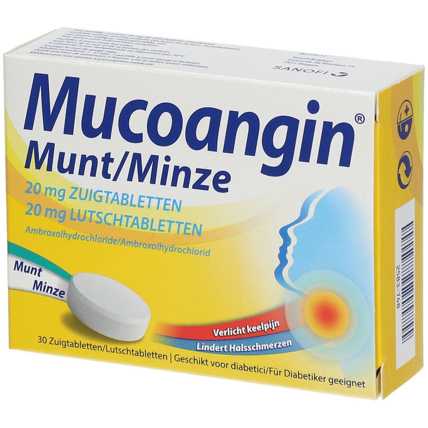 Mucoangin Munt 20mg - Voor Keelpijn