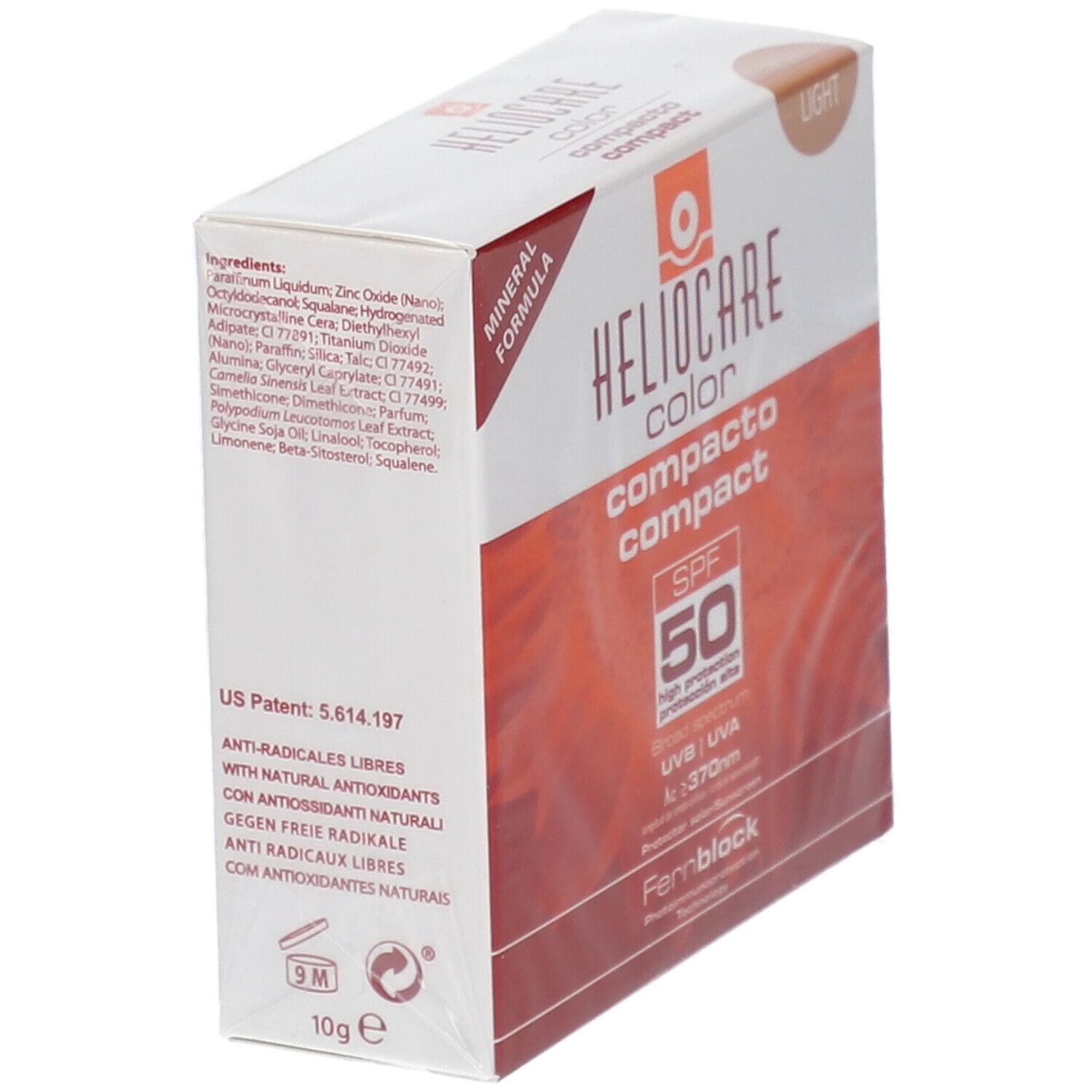 Heliocare Compact Light SPF50 - Crème Solaire Compacte Teintée