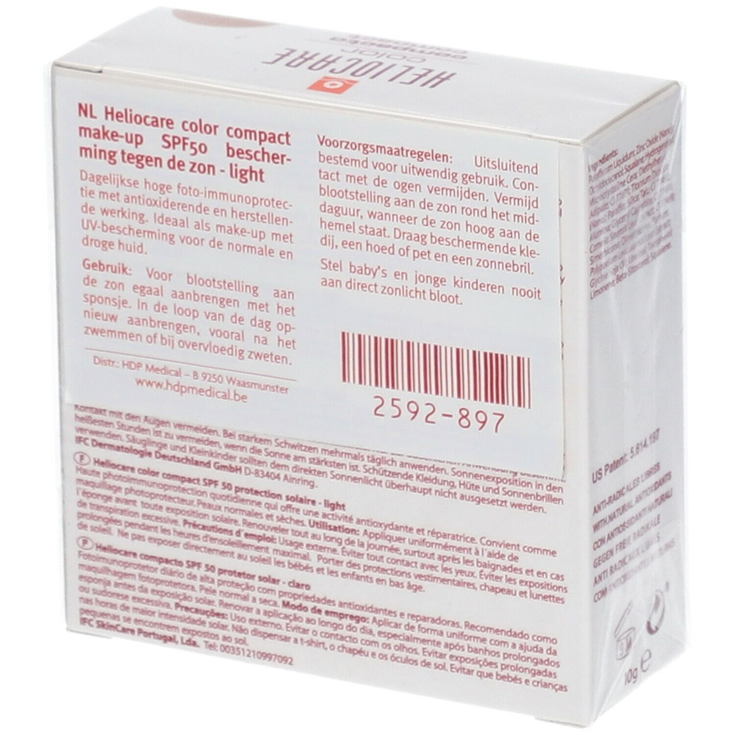 Heliocare Compact Light SPF50 - Crème Solaire Compacte Teintée