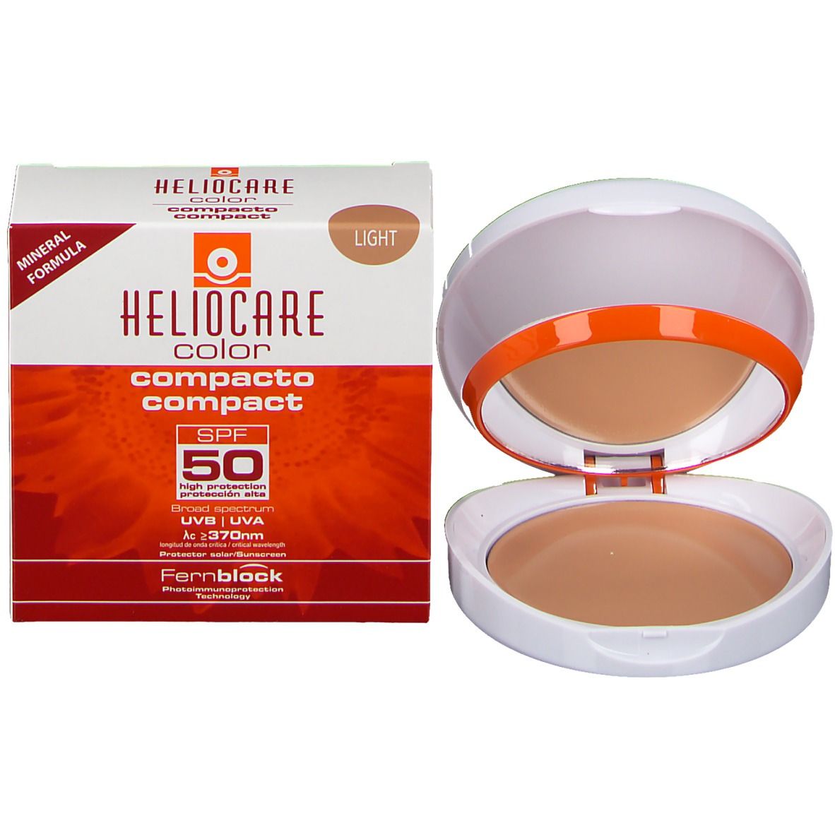 Heliocare Compact Light SPF50 - Crème Solaire Compacte Teintée