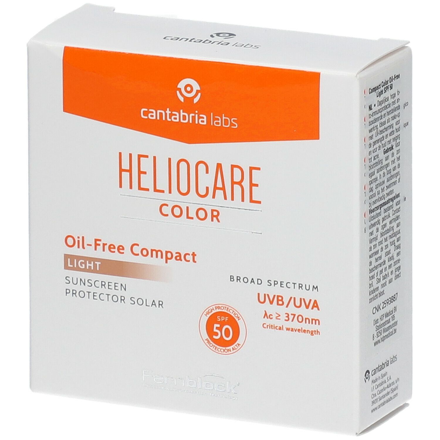 Heliocare Compact Oil-Free Light SPF50 - Getinte Zonnecrème Oil-Free Compact