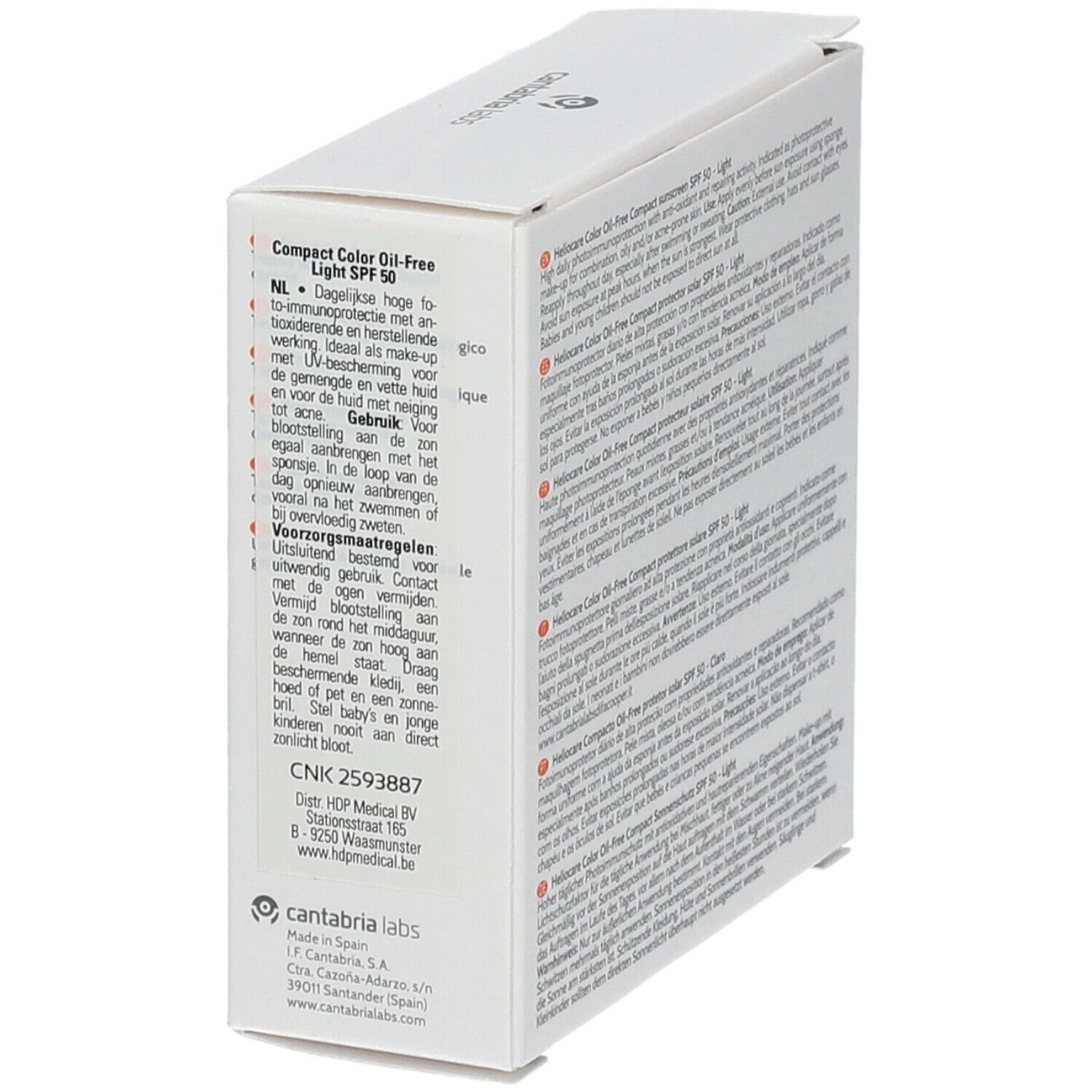 Heliocare Compact Oil-Free Light SPF50 - Getinte Zonnecrème Oil-Free Compact