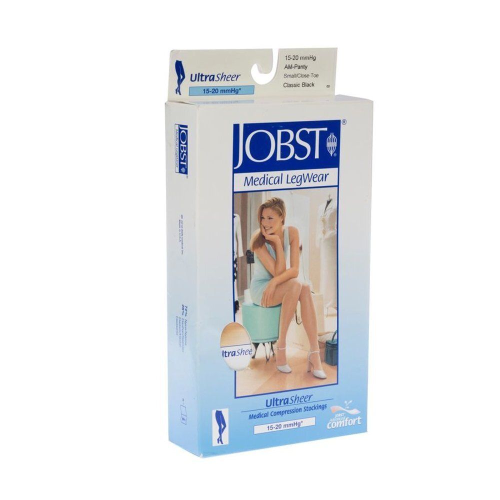 Jobst Ultrasheer, bas de contention en boîte. Noir, 15-20 mmHg, Classic Black, Medical LegWear.