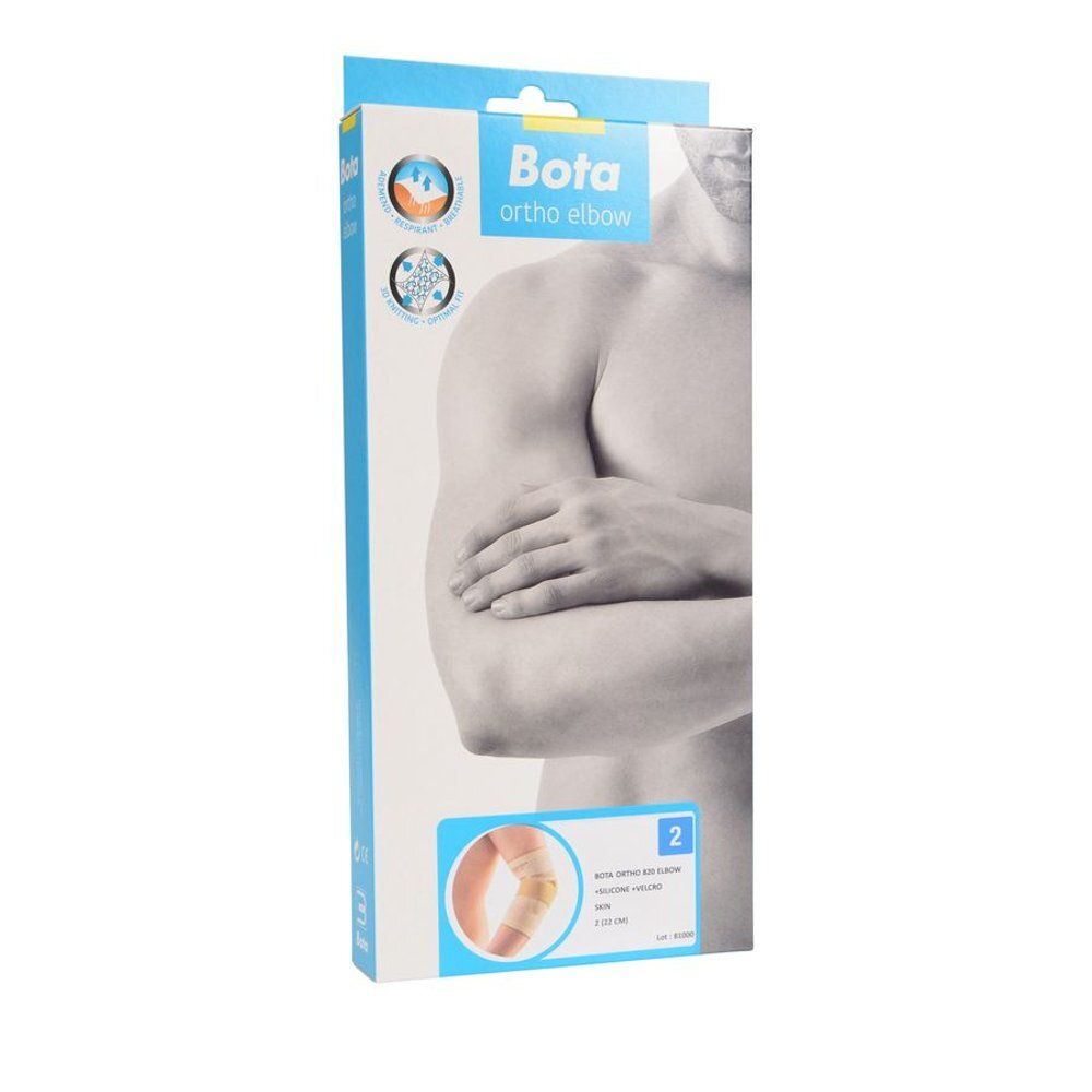 Bota Ortho Elleboog 820 Skin Maat 2. Boîte avec image du produit et logo de la marque. Taille 2.