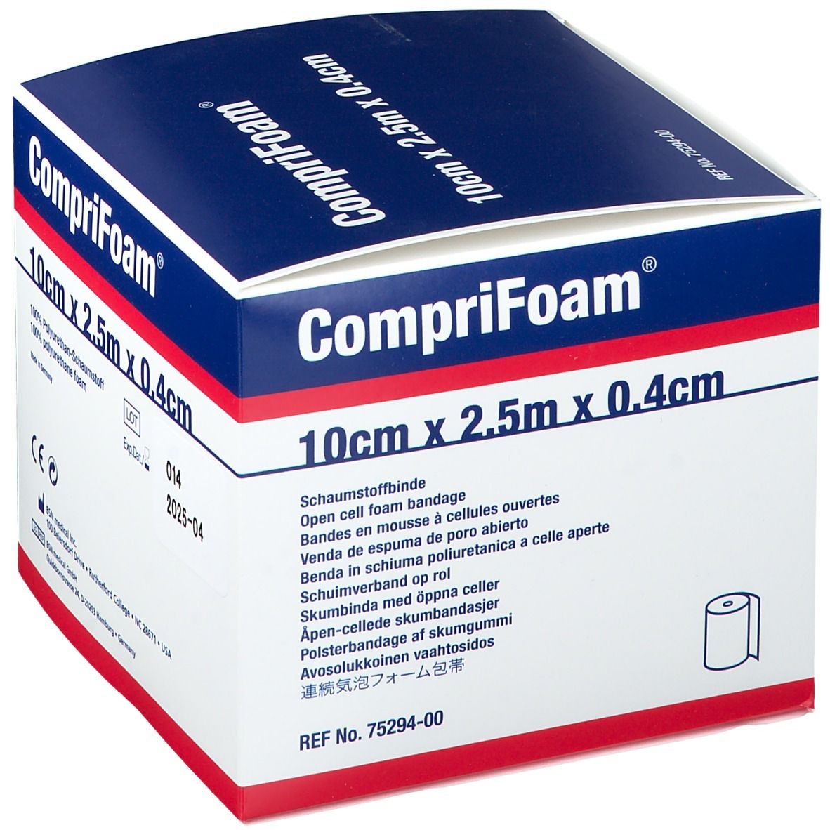 Comprifoam Pansement En Mousse 10 cm x 2.5 m x 0.4cm