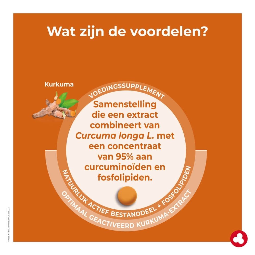 Verpakking van Ortis Curcuma voedingssupplement met kurkumawortelafbeelding.