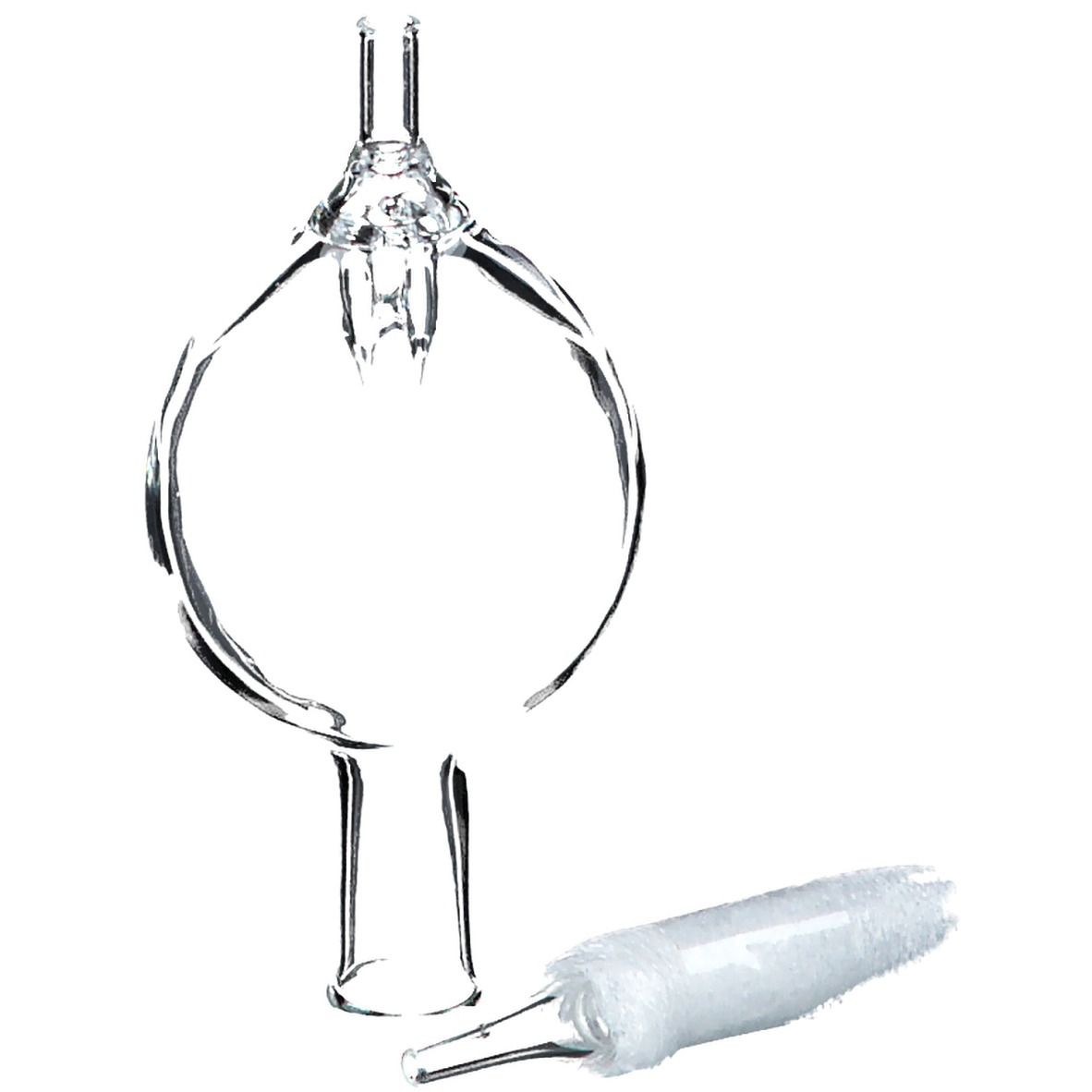 Diffuseur en verre avec design rond et brosse de nettoyage. Clair, transparent.