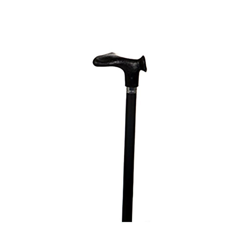 Canne noire avec poignée Derby anatomique. Tige en aluminium.