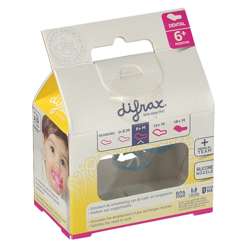 Difrax Sucette Dental Boy 6 Maanden+