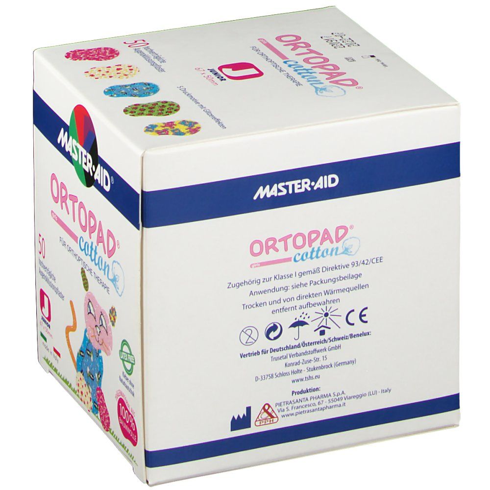Ortopad Girls Junior Cotton Oogpleister