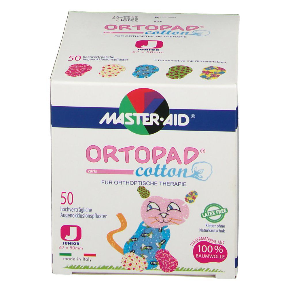 Ortopad Girls Junior Cotton Oogpleister