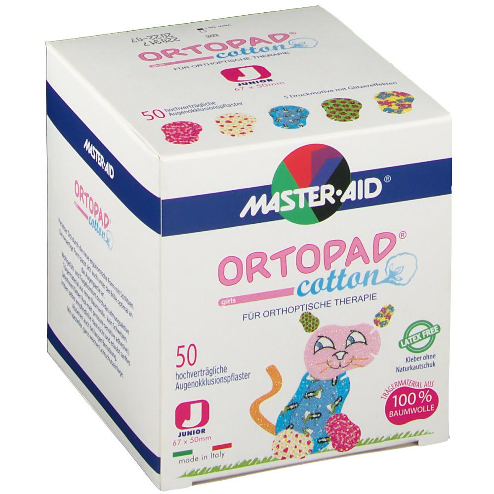 Ortopad Girls Junior Cotton Oogpleister