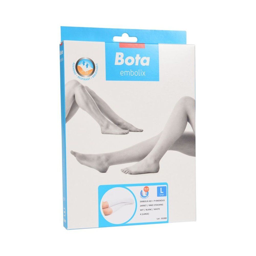 Bota Embolix AD verpakking. Kniekousen, maat L. Logo en productafbeelding.