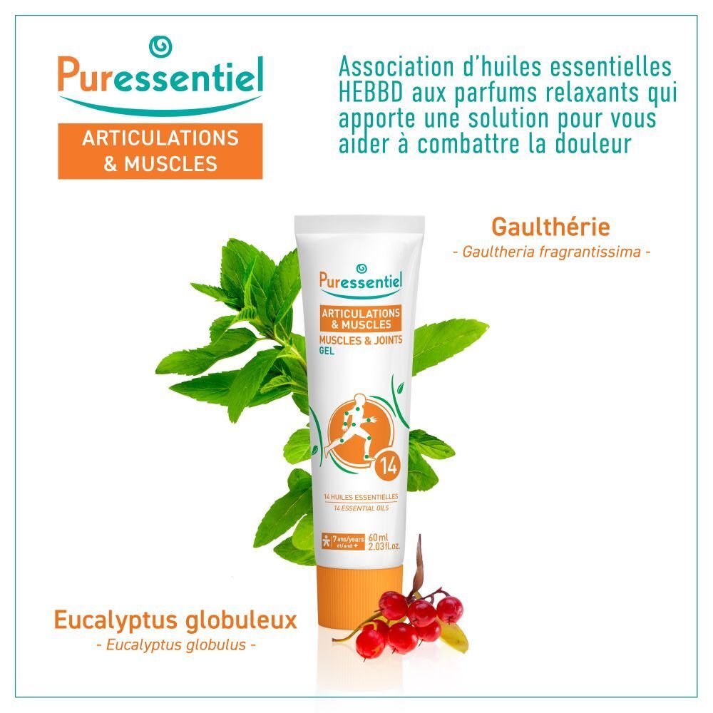 Tube Puressentiel Gel Muscles & Articulations avec herbes et baies.