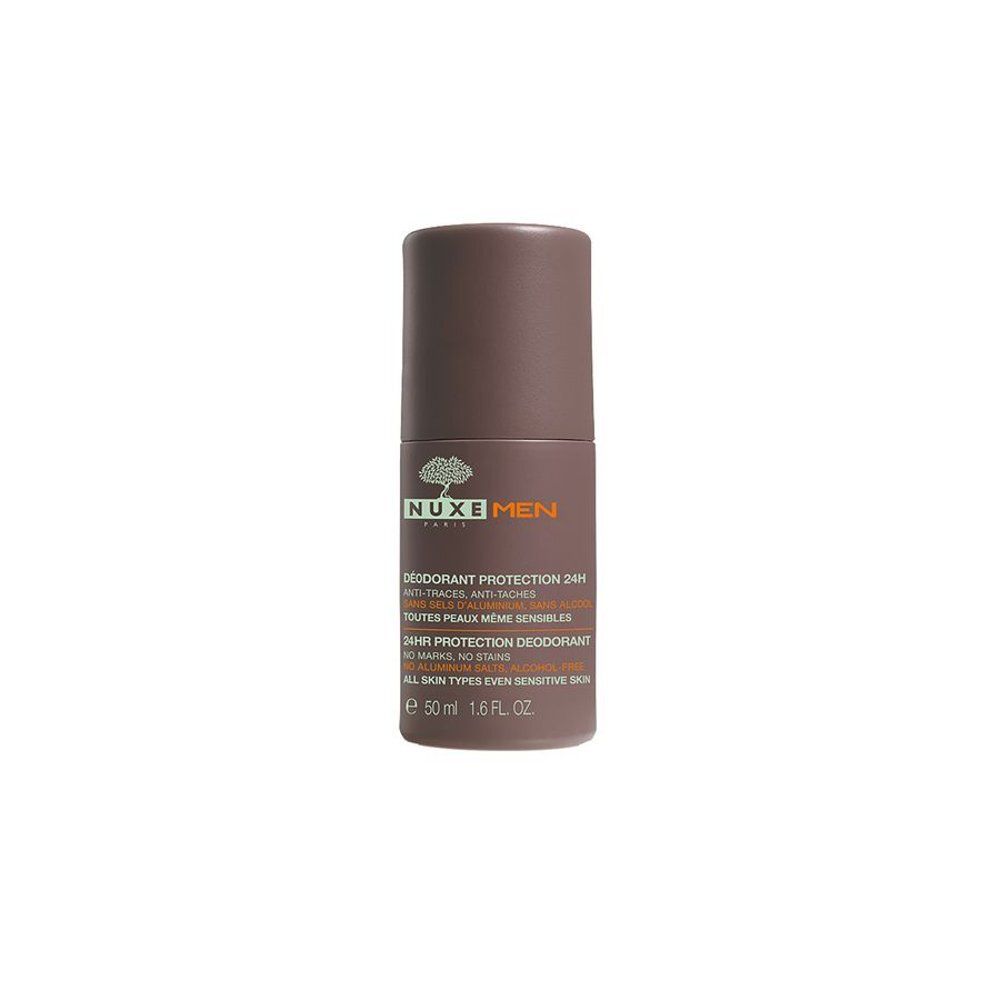 Nuxe Men Deodorant Bescherming 24h, 50ml. Zonder aluminiumzouten, alcoholvrij, vlekvrij.