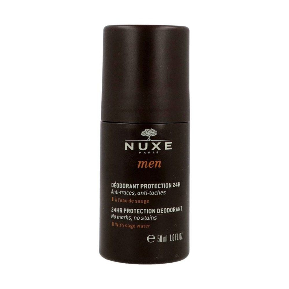 Nuxe Men Deodorant Bescherming 24h, 50ml. Zonder aluminiumzouten, alcoholvrij, vlekvrij.