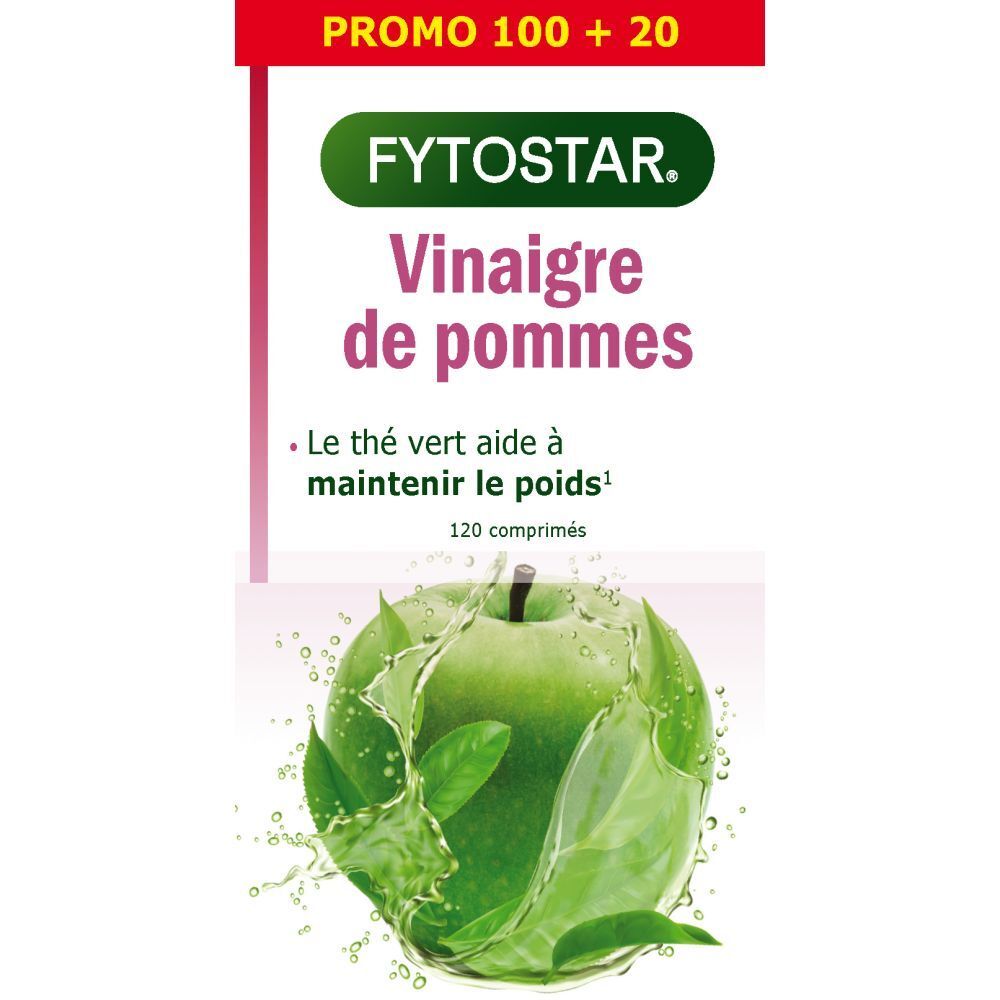 Fytostar Vinaigre de Pomme 1200 + 200 Comprimés GRATUITS