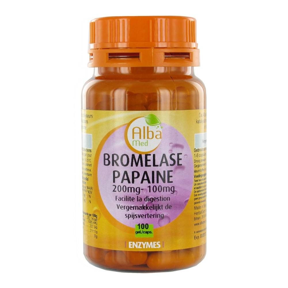 Albamed Bromelase 200mg - Papaine 100mg