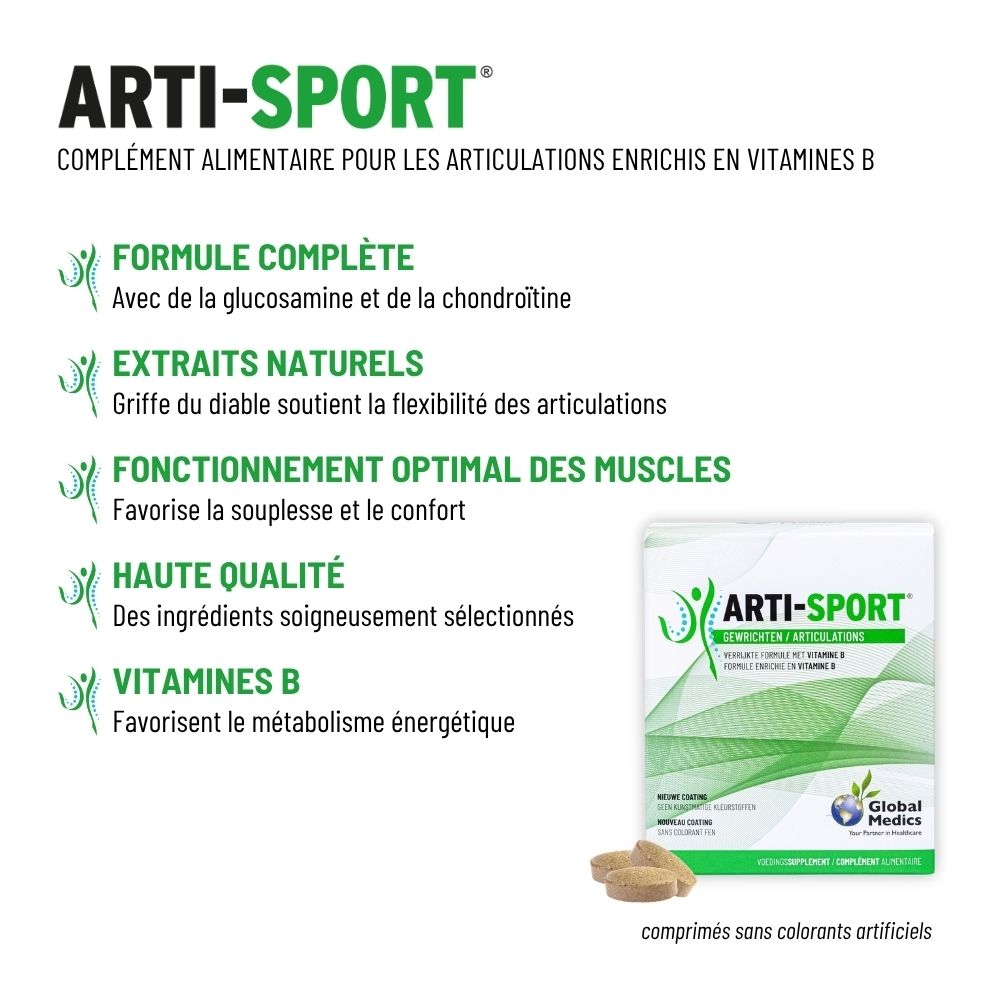 Arti-Sport : Formule complète, extraits naturels, muscles, qualité, vitamines B.