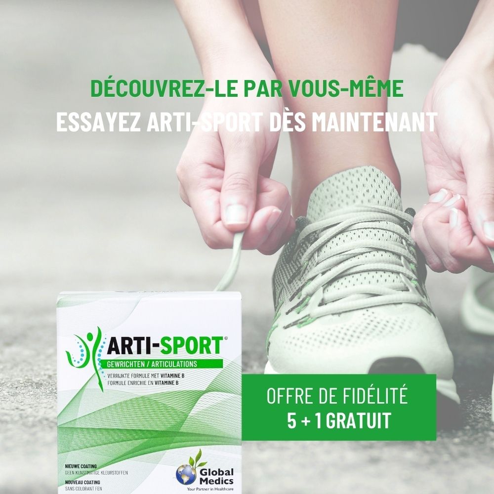 Coureur, emballage Arti-Sport et offre "5+1 GRATUIT".