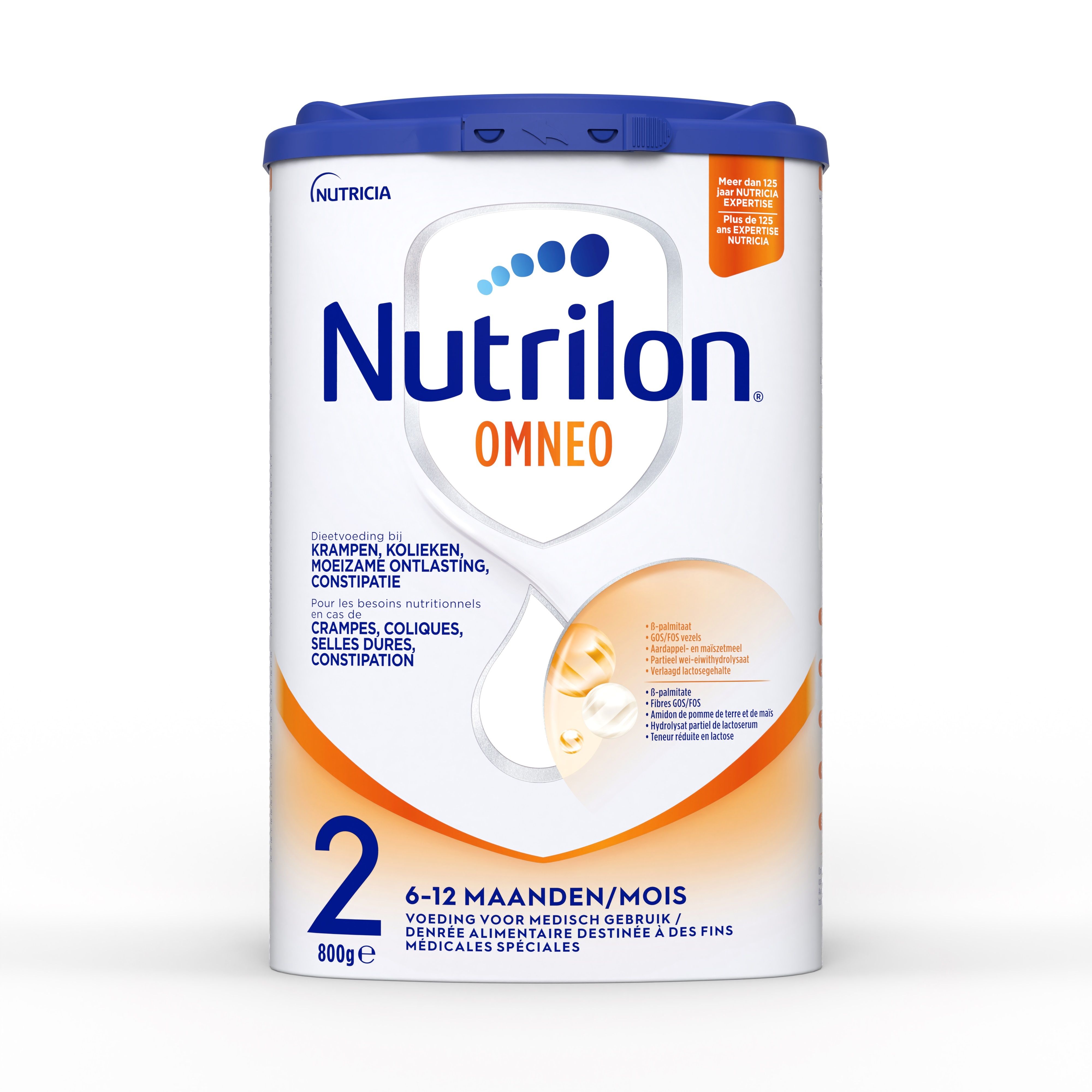 Nutrilon Omneo 2 crampes, coliques, selles dures, constipation Bébé 6-12 mois lait en poudre 800g