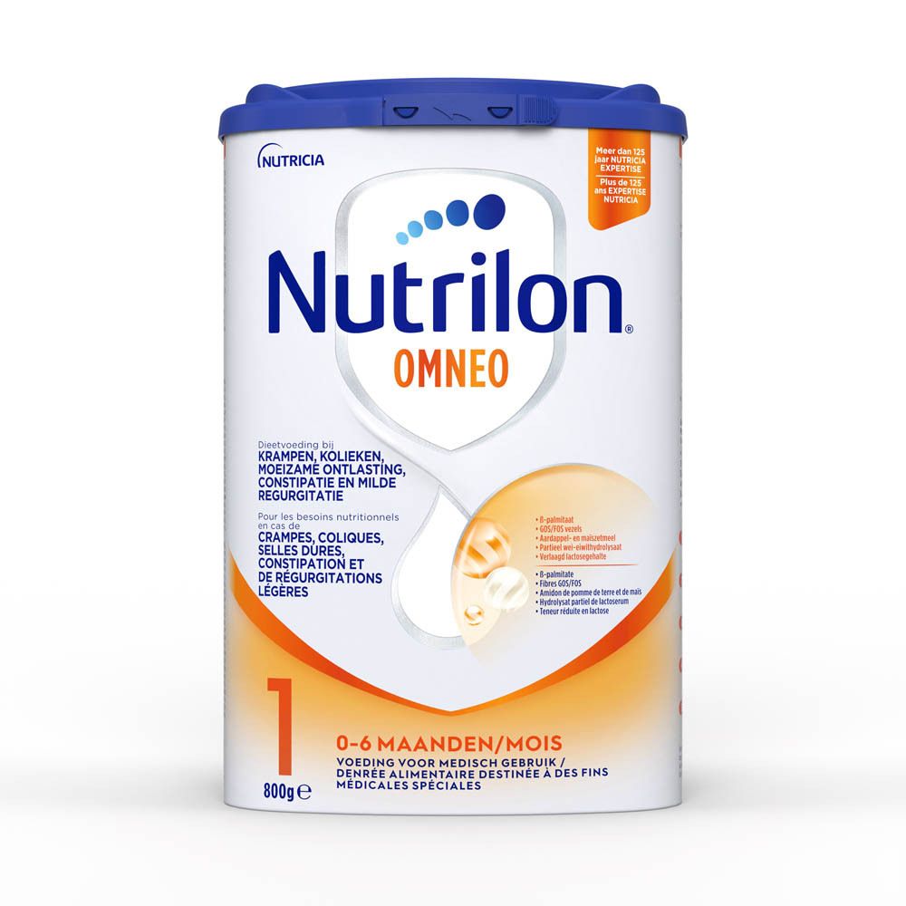 Nutrilon Omneo 1 crampes, coliques, selles dures, constipation Bébé 0-6 mois lait en poudre 800g