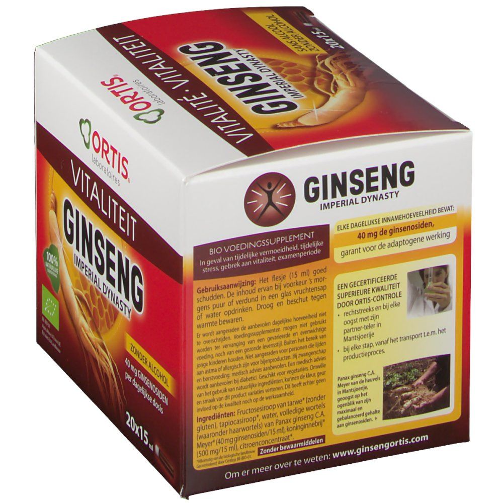 Ortis Ginseng Imperial Dynasty Bio Zonder Alcohol