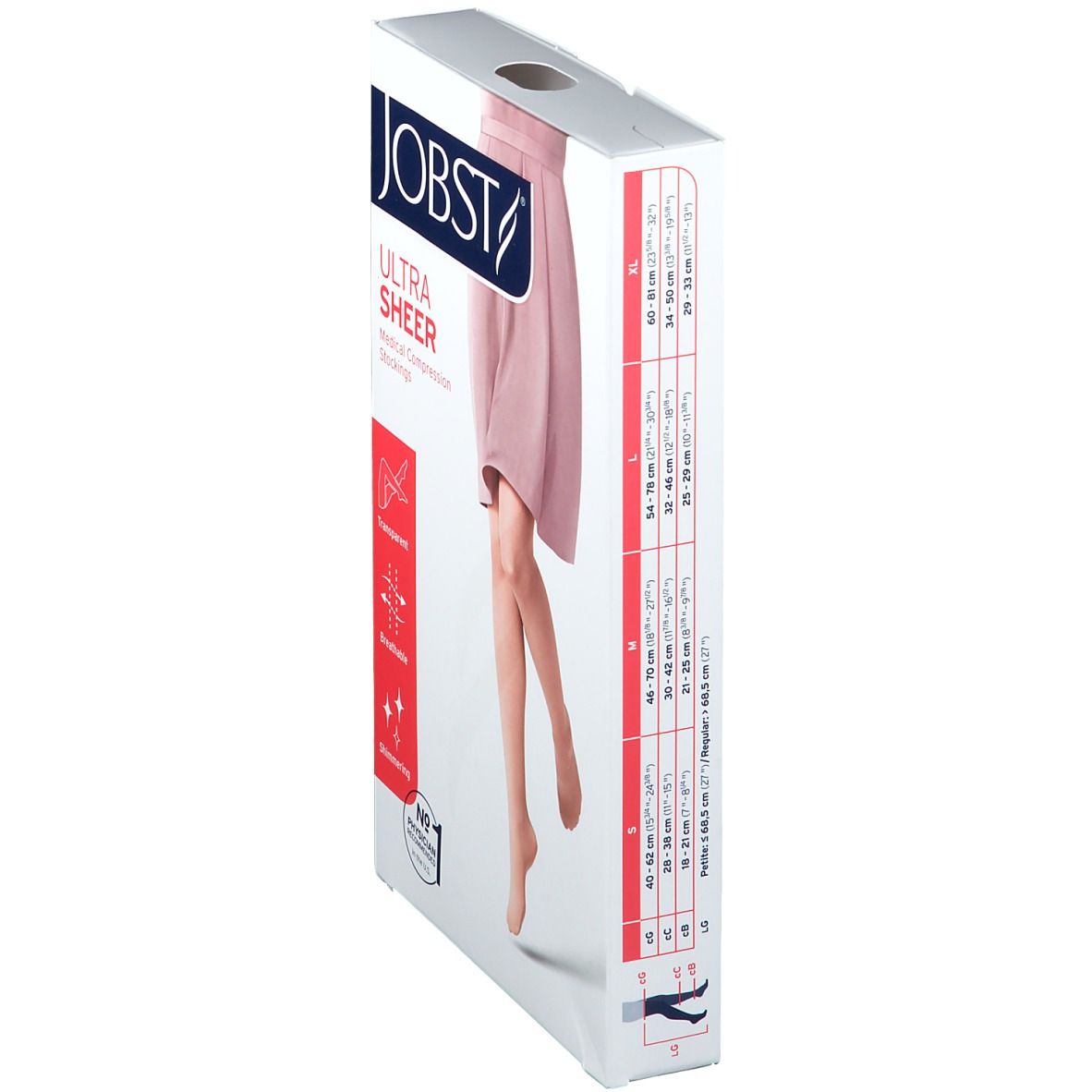 Jobst Ultrasheer Classe 1 Bas Cuisse Pied Ouvert Medium Natur 7542605