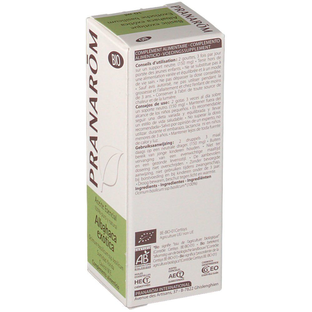 Pranarôm Basilic Exotique Huile Essentielle Bio