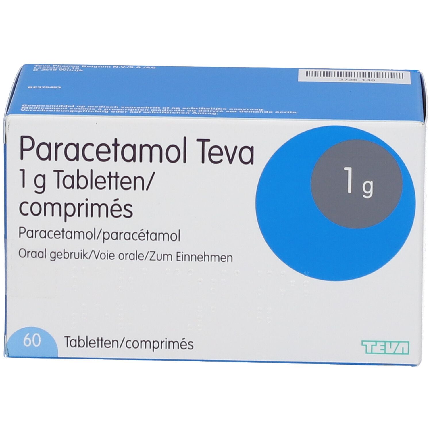 Paracetamol Teva 1g