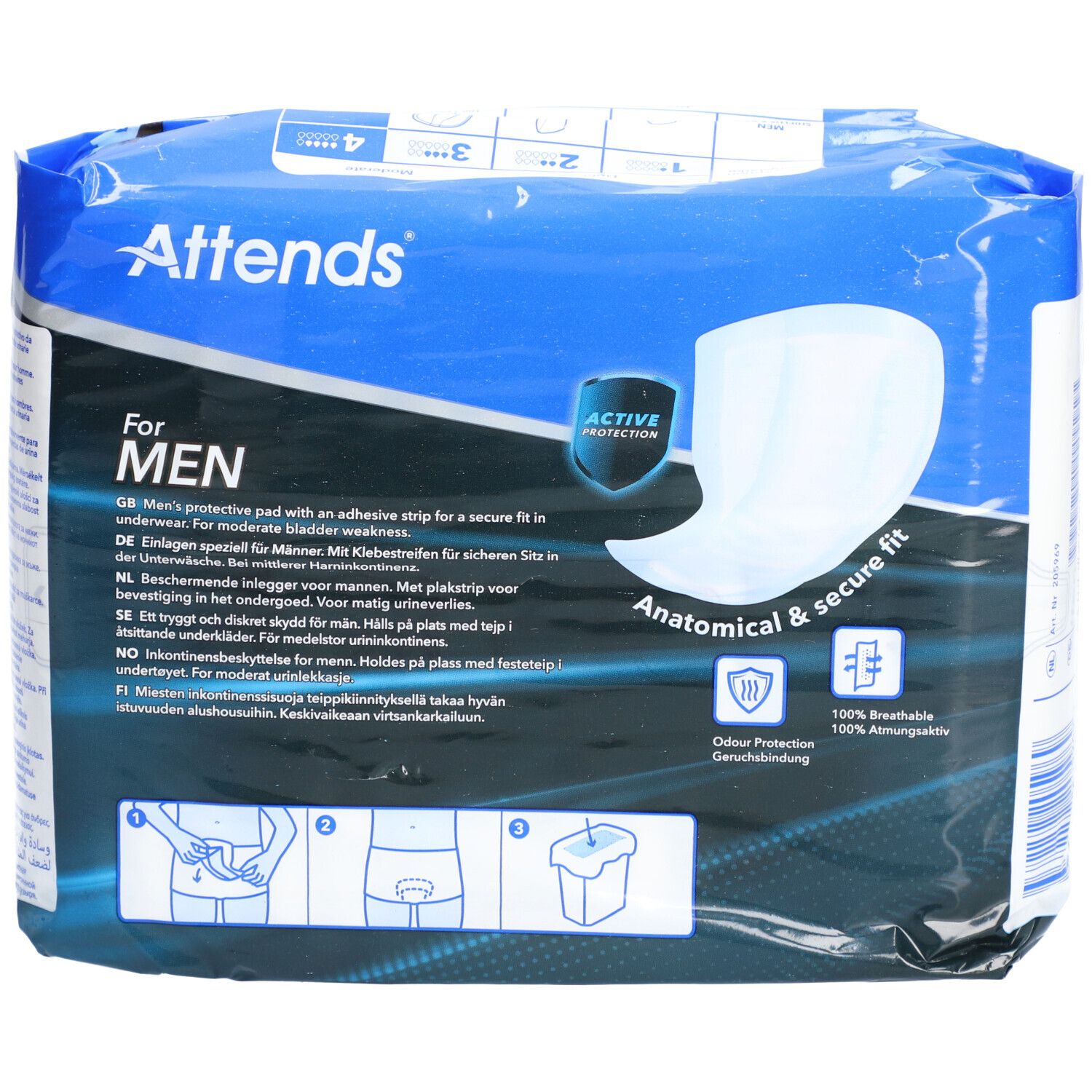 Attends® Protège-Slip Long For Men Shield 4 Incontinence