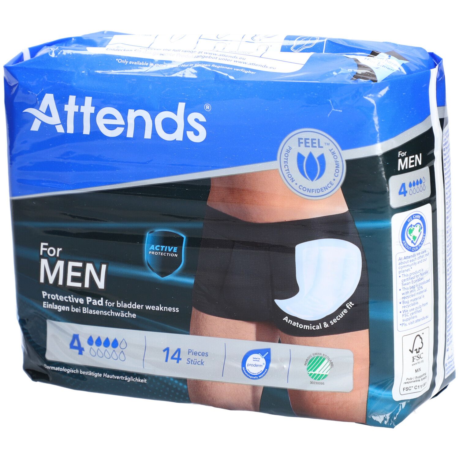 Attends® Protège-Slip Long For Men Shield 4 Incontinence