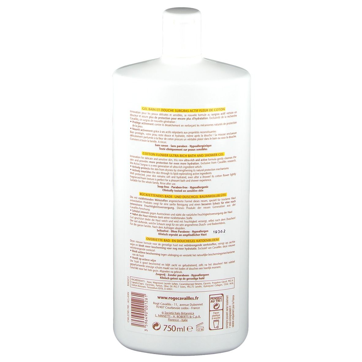 Rogé Cavaillès Bad- en Douchegel Katoenbloesem Gevoelige Huid