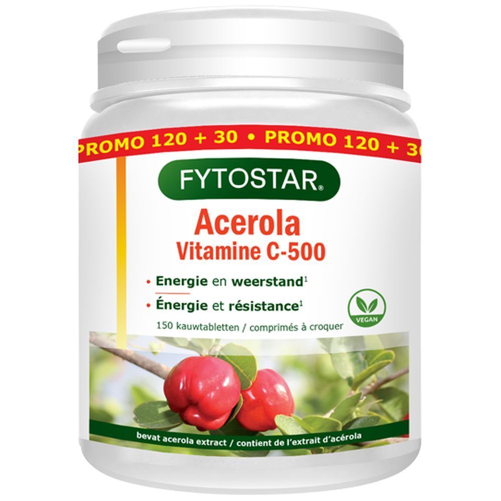 Fytostar Acerola C 500 + 30 Comprimés à Mâcher Gratuits