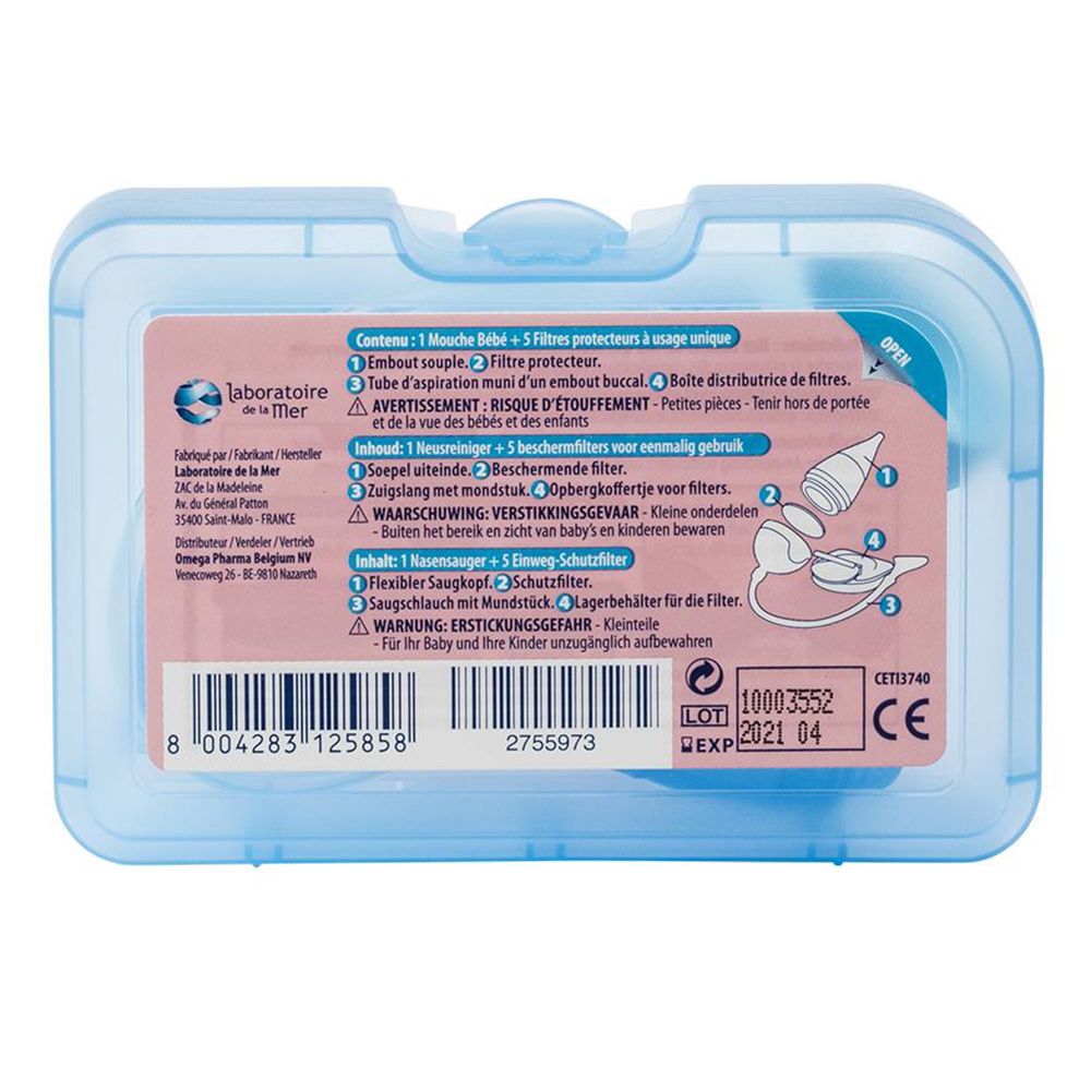 Aspirateur Nasal Bébé FENQURO - Avec 200 Filtres Jetables, Embout Silicone Réutilisable - Mouche-bébé Sûr Et Confortable
